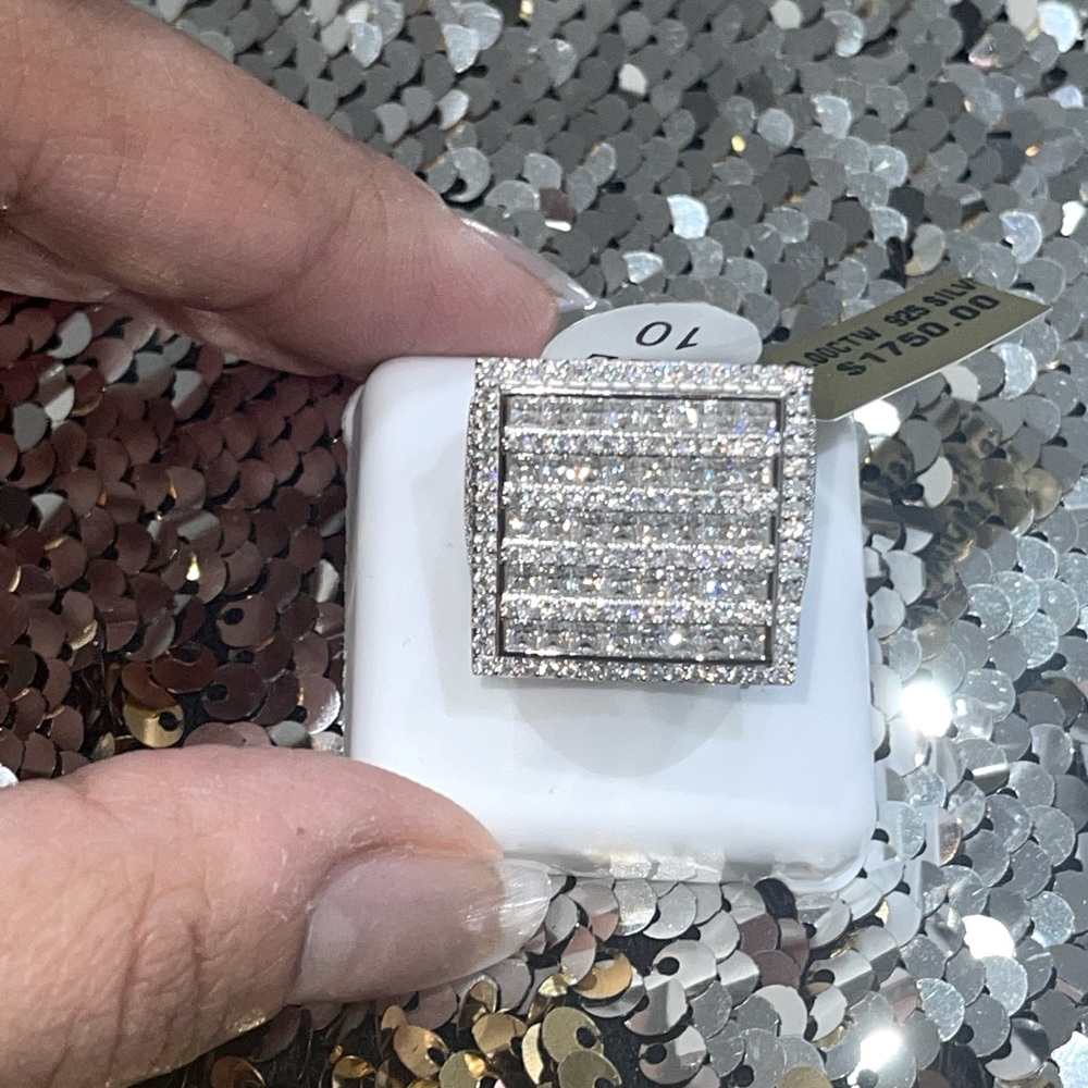 Men's Iced Out GRA Certified VVS Diamond Ring, Moissanites Pass diamond testers,